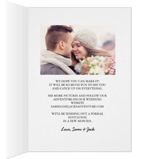 Twee fotokalligrafie sparen de Kaart van de Datum (Binnen (Rechts))