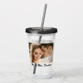 Twee Foto's Aangepaste Acryl Tumbler Acryl Drinkbeker (Achterkant)