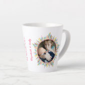 Twee foto's Abstract en kleurrijke kunst aangepast Latte Mok (Rechterhoek)