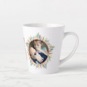 Twee foto's Abstract en kleurrijke kunst aangepast Latte Mok (Rechts)