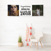 Twee foto's Afstuderen Gefeliciteerd Spandoek (Insitu)