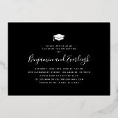 Twee foto's Afstuderen Real Gold Foil uitnodiging (Achterkant)