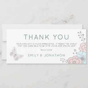 Twee foto's Artsy Florals Butterfly Dank u