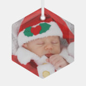 Twee foto's Baby Afbeelding Glas Ornament (Voorkant)