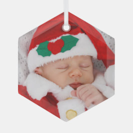 Twee foto's Baby Afbeelding Glas Ornament