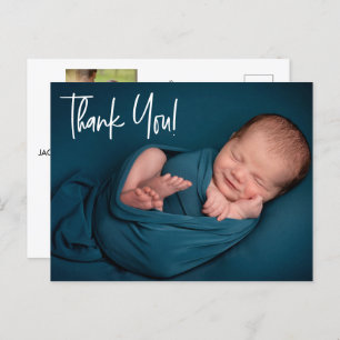 Twee Foto's Baby Boy douche bedankt je Briefkaart