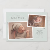 Twee foto's collage, eenvoudig groen aankondiging (Voorkant)