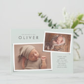 Twee foto's collage, eenvoudig groen aankondiging (Staand voorkant)