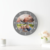 Twee foto's Collage Gray Aangepaste Grote Klok (Huis)