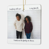Twee foto's Cute Script Beste Vriendin Sneeuwval V Keramisch Ornament (Links)