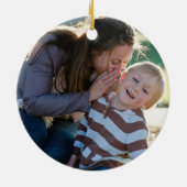 Twee foto's dubbelzijdig Creëer Uw eigen foto Keramisch Ornament (Achterkant)