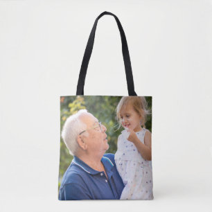 Twee foto's dubbelzijdig maak je eigen foto tote bag