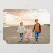 Twee foto's Eenvoudig Ons Plat Kerstkaart (Voorkant / Achterkant)