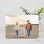 Twee foto's Eenvoudig Ons Plat Kerstkaart (Staand voorkant)