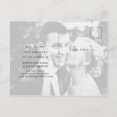 Twee foto's | Eenvoudige script save-the-date Aankondigingskaart (Achterkant)