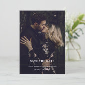 Twee foto's en eenvoudige tekst met QR-code | Brui Save The Date (Staand voorkant)