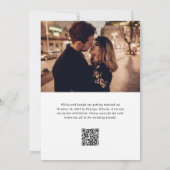 Twee foto's en eenvoudige tekst met QR-code | Brui Save The Date (Achterkant)