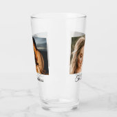 Twee foto's en gepersonaliseerd Script 16oz Pint G Glas (Links)