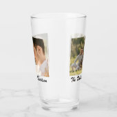 Twee foto's en gepersonaliseerde 16oz pint glas (Rechts)
