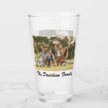 Twee foto's en gepersonaliseerde 16oz pint glas<br><div class="desc">Custom 16 ounce pint glas met uw foto's en naam of bericht aan beide zijden! U kunt het eenvoudig testen door uw foto's te uploaden en de naam,  datum,  het jaar of het bericht te bewerken. Deze shaker bril is gemaakt van topkwaliteit Libbey barware.</div>