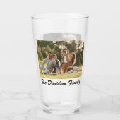 Twee foto's en gepersonaliseerde 16oz pint glas (Voorkant)