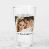 Twee foto's en gepersonaliseerde 16oz pint glas (Achterkant)