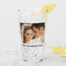 Twee foto's en gepersonaliseerde 16oz pint glas