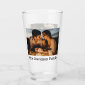 Twee foto's en gepersonaliseerde 16oz pint glas (Voorkant)