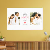 Twee foto's | Fijne Valentijnsdag | Cadeaubonnen Canvas Afdruk (Insitu (Woonkamer))
