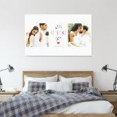 Twee foto's | Fijne Valentijnsdag | Cadeaubonnen Canvas Afdruk (Insitu (Slaapkamer))