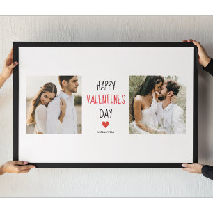 Twee foto's   Fijne Valentijnsdag   Cadeaubonnen Canvas Afdruk
