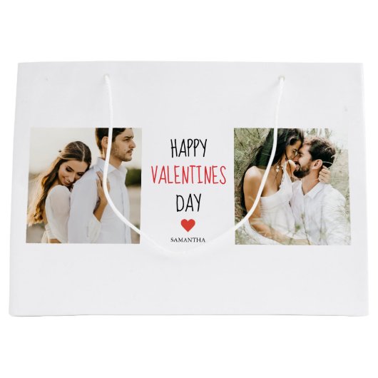 Twee foto's | Fijne Valentijnsdag | Cadeaubonnen Groot Cadeauzakje (Voorkant)