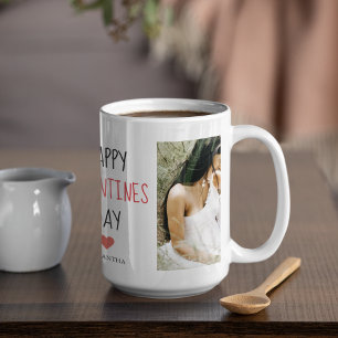 Twee foto's   Fijne Valentijnsdag   Cadeaubonnen Koffiemok