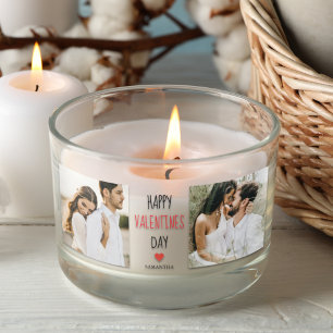 Twee foto's Fijne Valentijnsdag Cadeaubonnen Rechthoekige Sticker