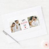 Twee foto's | Fijne Valentijnsdag | Cadeaubonnen Rechthoekige Sticker (Envelop)
