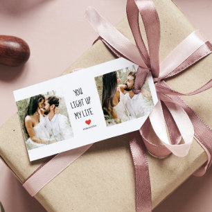 Twee foto's   Fijne Valentijnsdag   Romantische pr Cadeaulabel