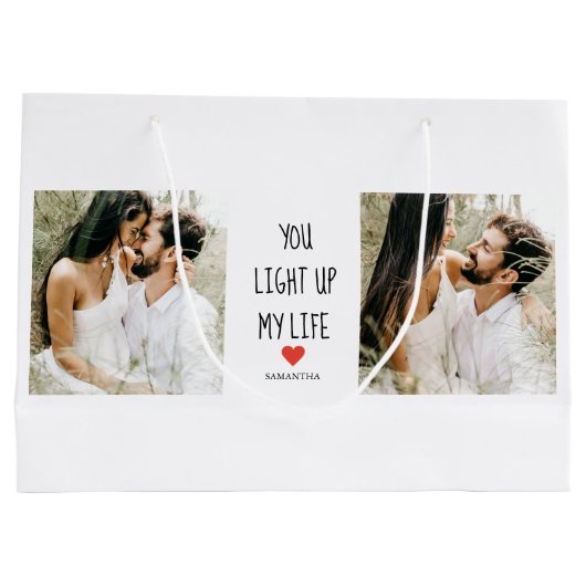 Twee foto's | Fijne Valentijnsdag | Romantische pr Groot Cadeauzakje (Achterkant)