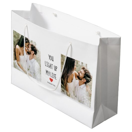 Twee foto's | Fijne Valentijnsdag | Romantische pr Groot Cadeauzakje (Voorkant Gekanteld)