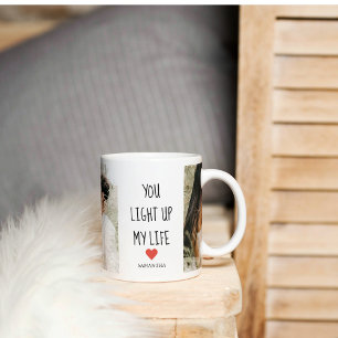 Twee foto's   Fijne Valentijnsdag   Romantische pr Koffiemok