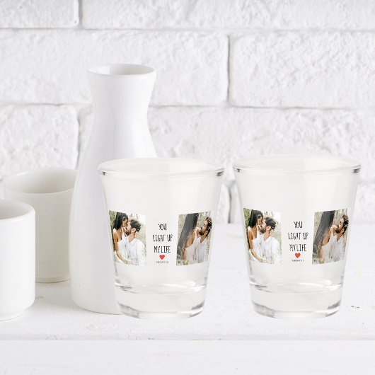 Twee foto's | Fijne Valentijnsdag | Romantische pr Shot Glas