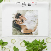 Twee foto's | Fijne Valentijnsdag | Romantische pr Theedoek (Gevouwen)