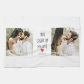 Twee foto's | Fijne Valentijnsdag | Romantische pr Theedoek (Horizontaal)