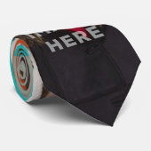 Twee foto's Foto Funny Stropdas grijze achtergrond (Opgerold)