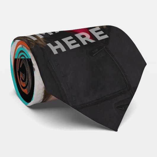 Twee foto's foto Funny Stropdas zwarte achtergrond (Opgerold)