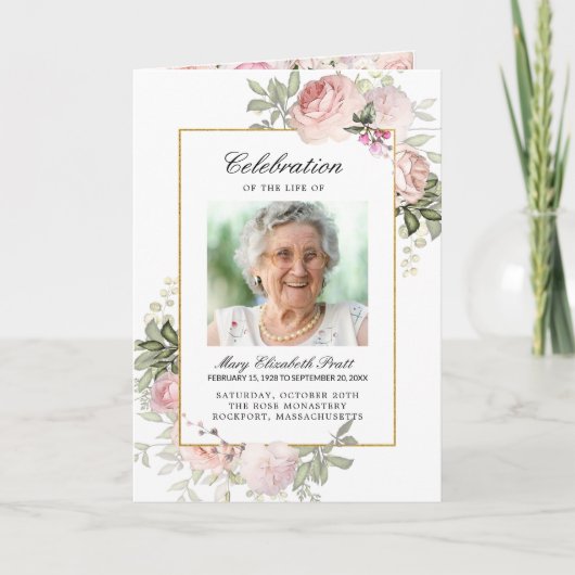 Twee foto's funeral Celebration of Life Programme Programma (Voorkant)