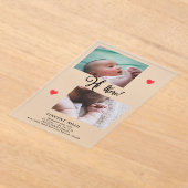 Twee foto's Geboorteaankondiging Frosted Acrylic K Acryl Uitnodigingen (Laagn)