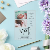 Twee foto's Geboorteaankondiging Frosted Acrylic K Acryl Uitnodigingen (Insitu (Huwelijk))