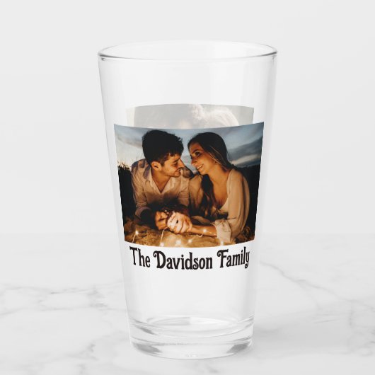 TWEE Foto's Gepersonaliseerde 16oz Pint Glas (Voorkant)