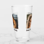 Twee foto's gepersonaliseerde aangepaste 16oz pint glas (Links)