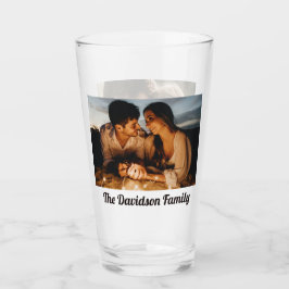 Twee foto's gepersonaliseerde aangepaste 16oz pint glas